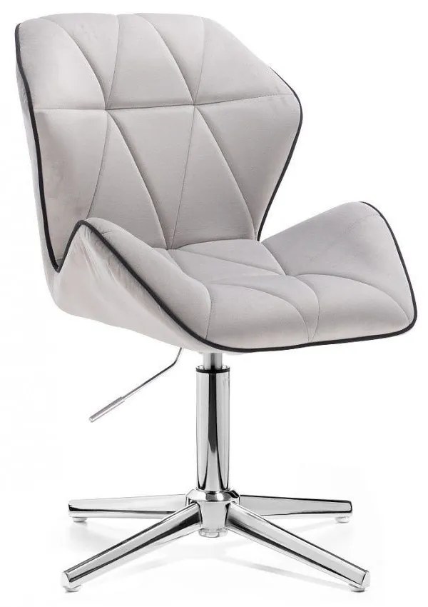 LuxuryForm DESIGN Stolička MILANO MAX VELUR na striebornom kríži - sivá