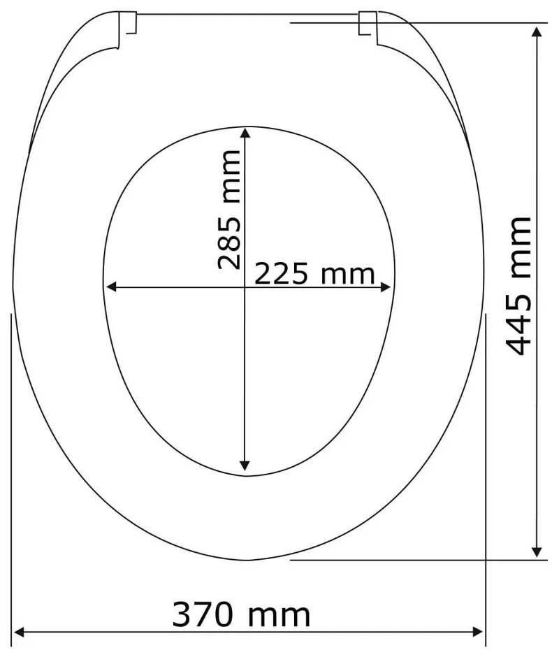 Biele WC sedadlo s jednoduchým zatváraním Wenko Rieti, 44,5 x 37 cm