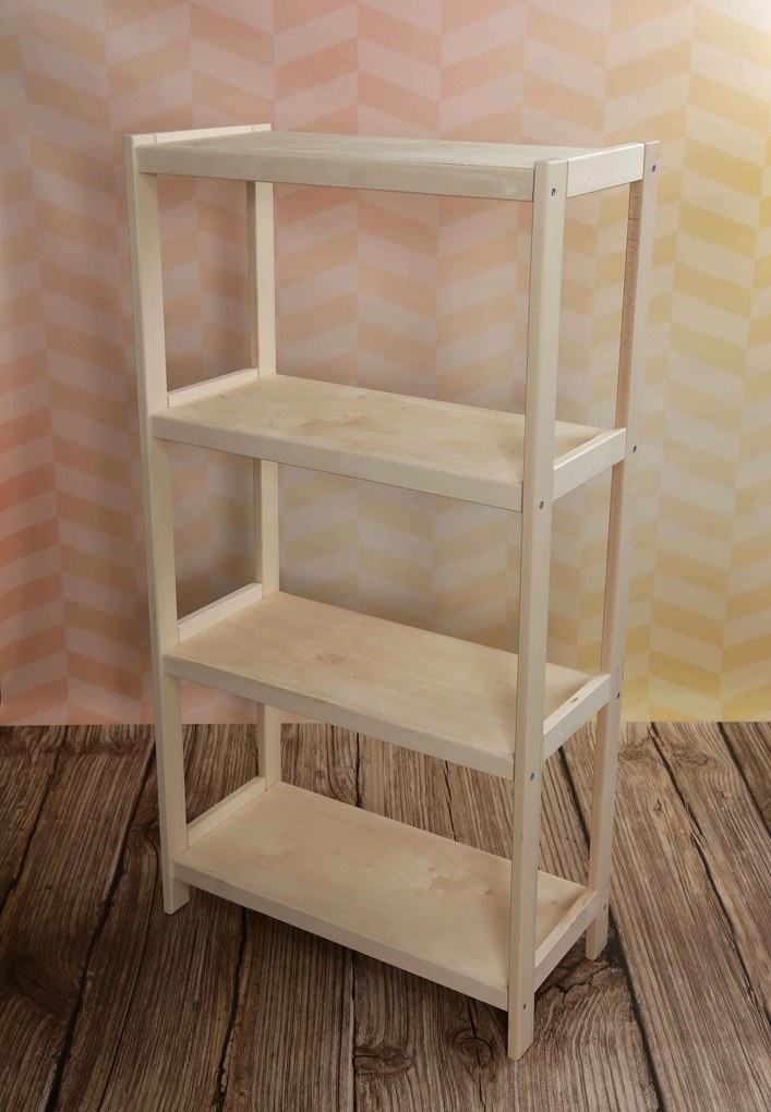Regál drevený bukový počet políc 4 - 133x80x38 cm
