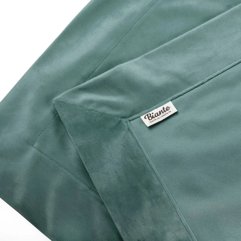 Biante Zamatový prehoz/behúň na posteľ Velvet Prémium SVP-022 Ľadovo zelený Na mieru