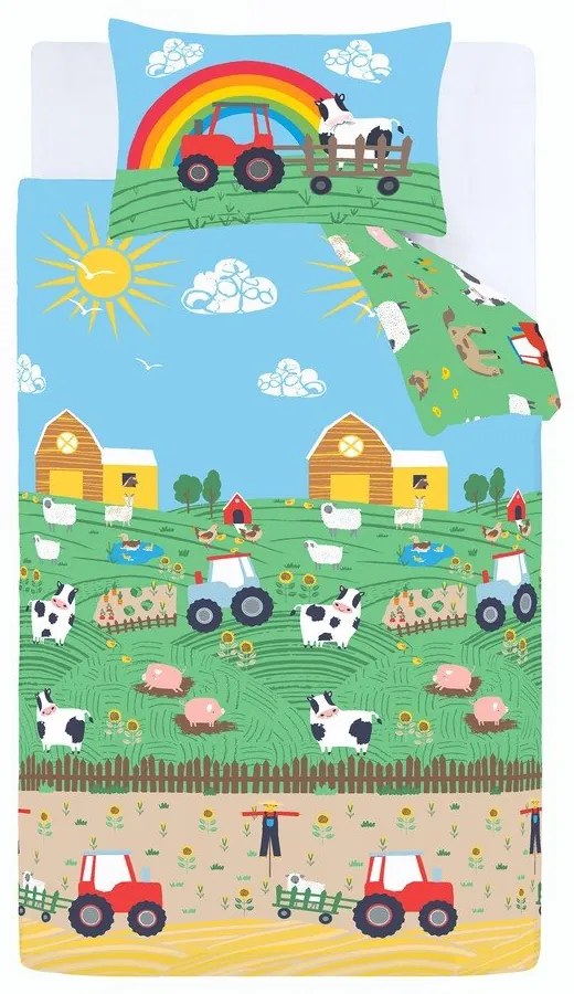 Detské obliečky na jednolôžko 135x200 cm Farmyard Animals – Catherine Lansfield