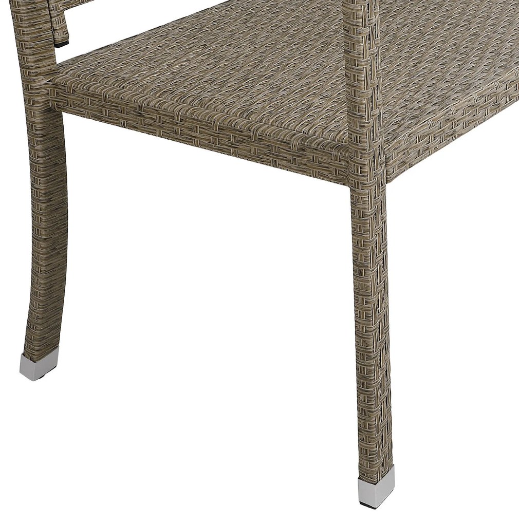 Casaria Záhradná lavica polyratan, 122x55x90cm béžovo-šedá