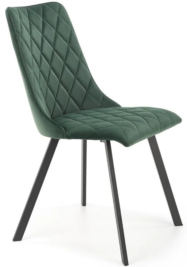 Stolička K450 Velvet/Kov Tmavozelený