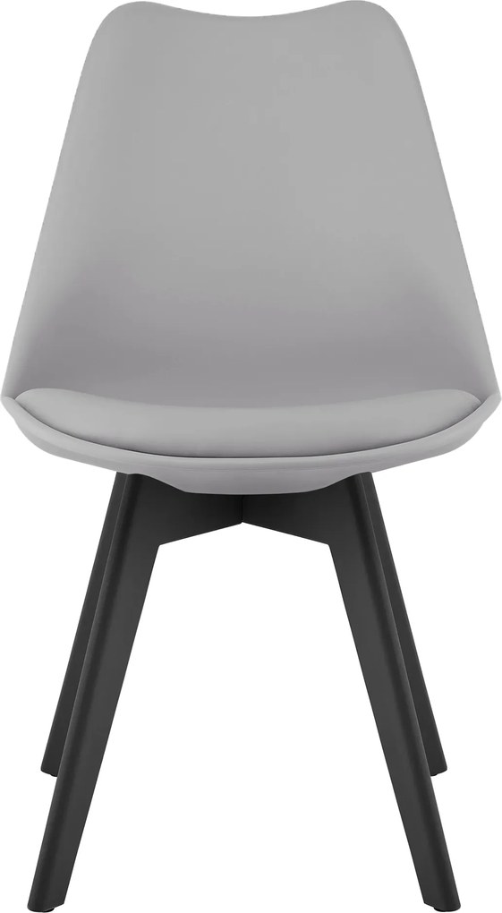 Set 4 stoličiek MARK sivé / čierne nohy