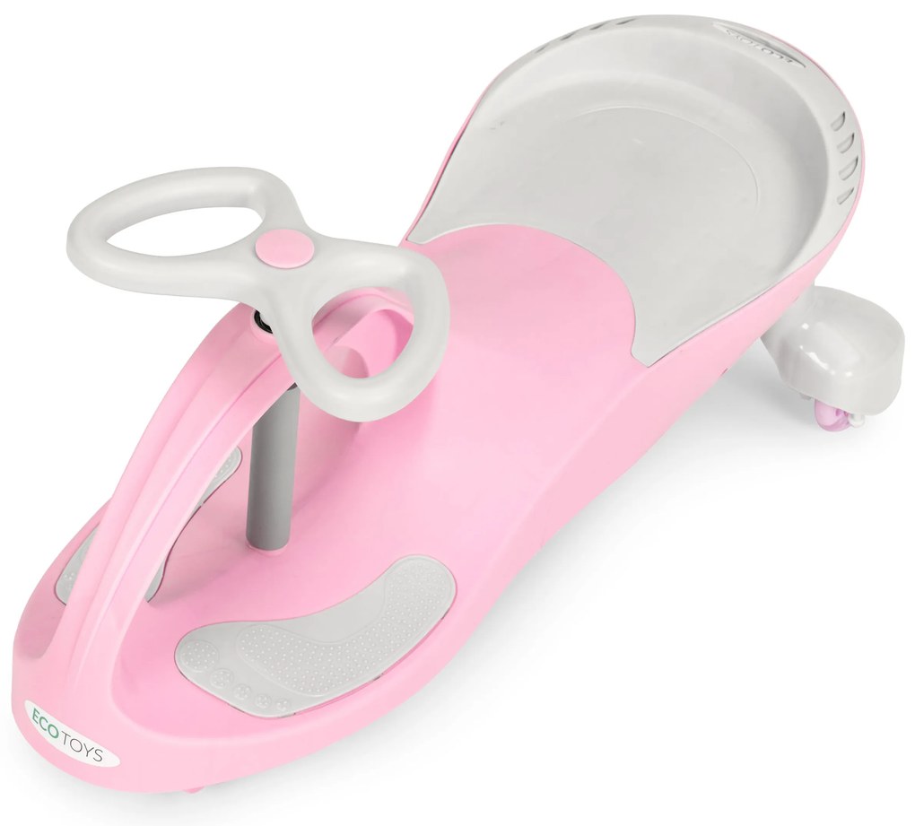 Detské odrážadlo s LED kolesami ružová, ECOTOYS