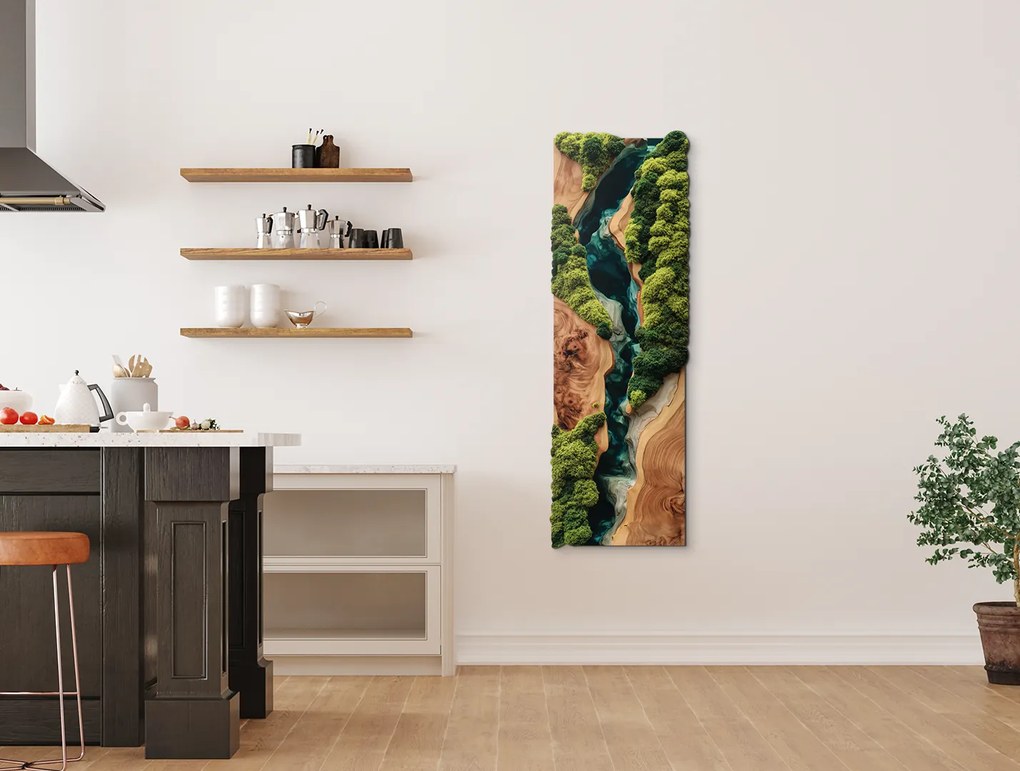 drevko |  Machový obraz Dotyk prírody (UV tlač)  30 x 90 cm