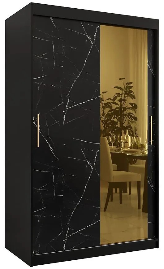 Skriňa Platinum T2 120 čierna marmur/čierna