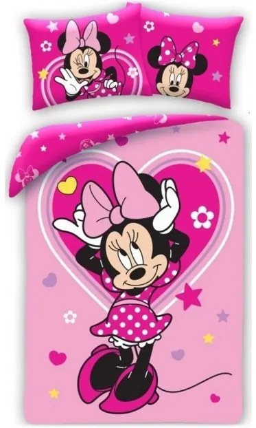 HALANTEX - Detské bavlnené posteľné obliečky Minnie Mouse - Disney / 140 x 200 cm + 70 x 90 cm