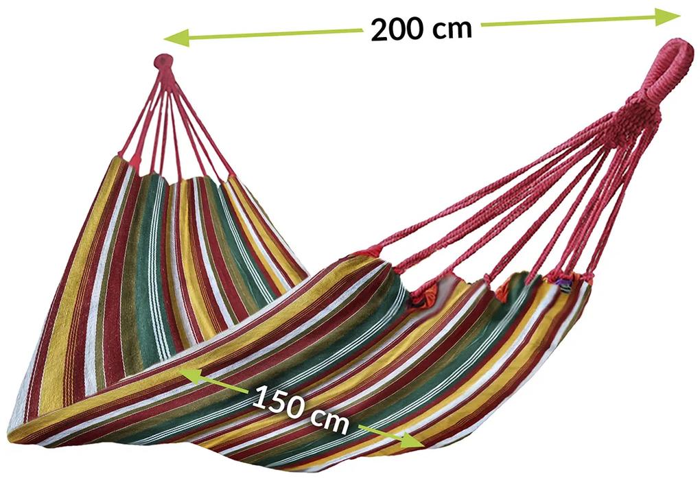 Hojdacia sieť HMK 200x150 cm - farebné pásy