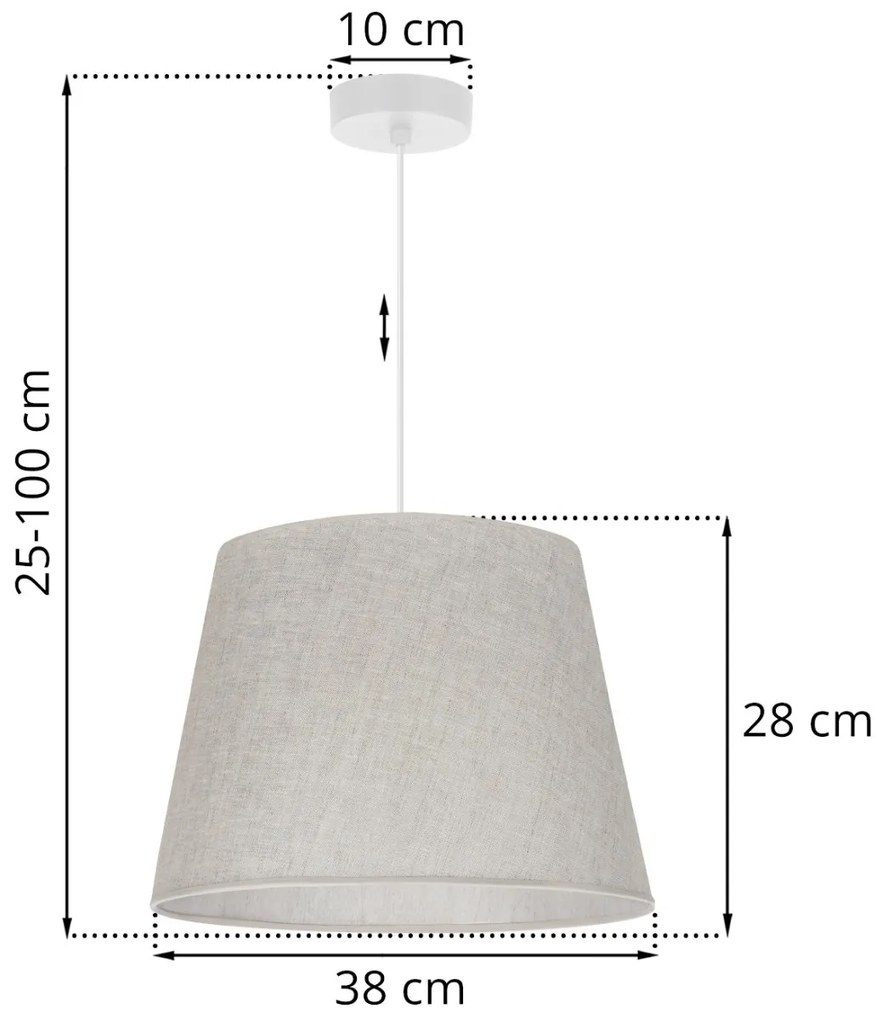 Závesné svietidlo Len1, 1x svetlobéžové textilné tienidlo, (fi 38 cm), w