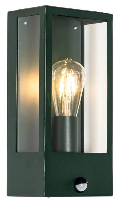 Vonkajšia nástenná lampa tmavozelená s pohybovým senzorom IP44 - Rotterdam