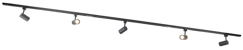 Moderný koľajnicový systém s 5 bodovými svetlami čierny 1-fázový - Iconic Jeana