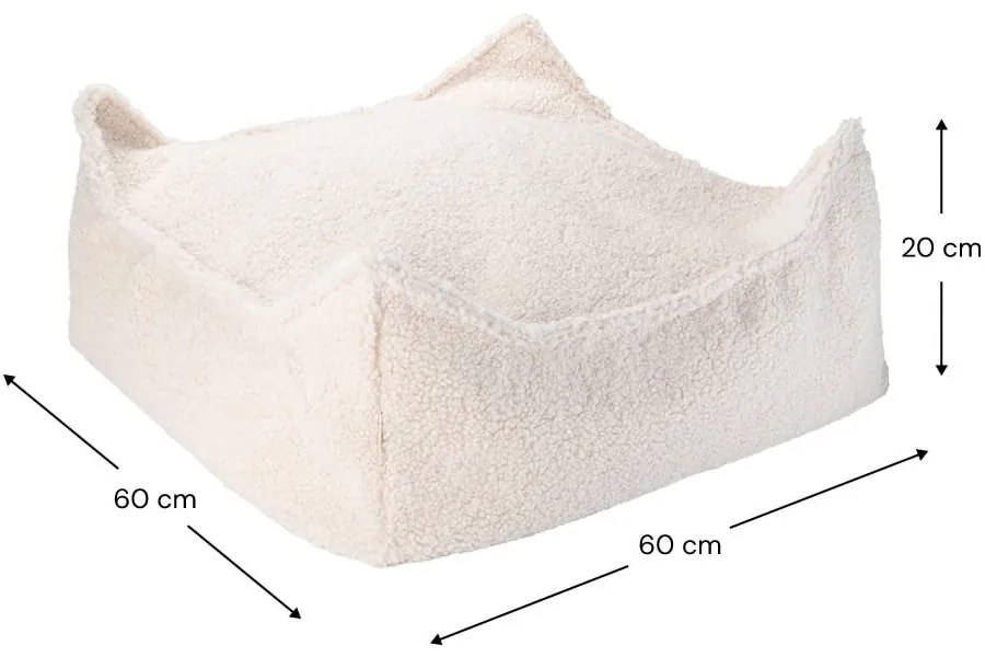 Krémový detský sedací vak z textílie buklé Square – Wigiwama