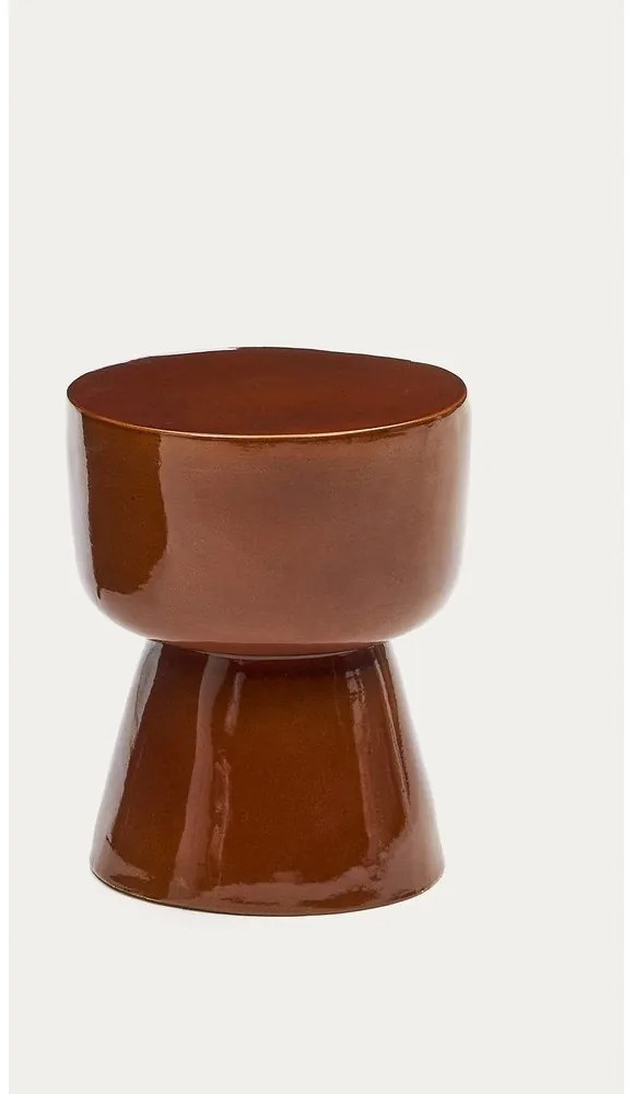 Keramický okrúhly záhradný odkladací stolík ø 36 cm Mesquida – Kave Home