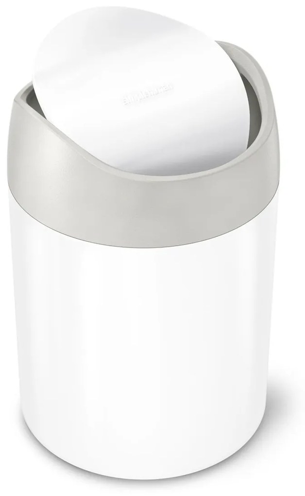 Odpadkový kôš voľne stojací Simplehuman Mini bin 1,5 l biela oceľ mat SHCW2079