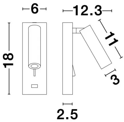 Moderné nástenné svietidlo Fuse 6 biele