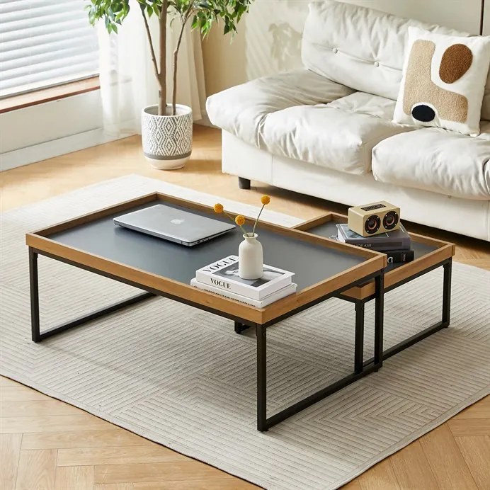 Autronic BONTEC Konferenčný stolík 100x60cm, mdf, dub, CT-611 OAK Farba: Šedá