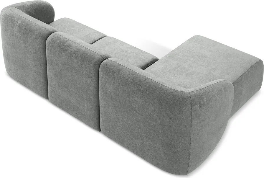 Sivá ženilková rohová pohovka (ľavý roh/s leňoškou) Lani – Makamii