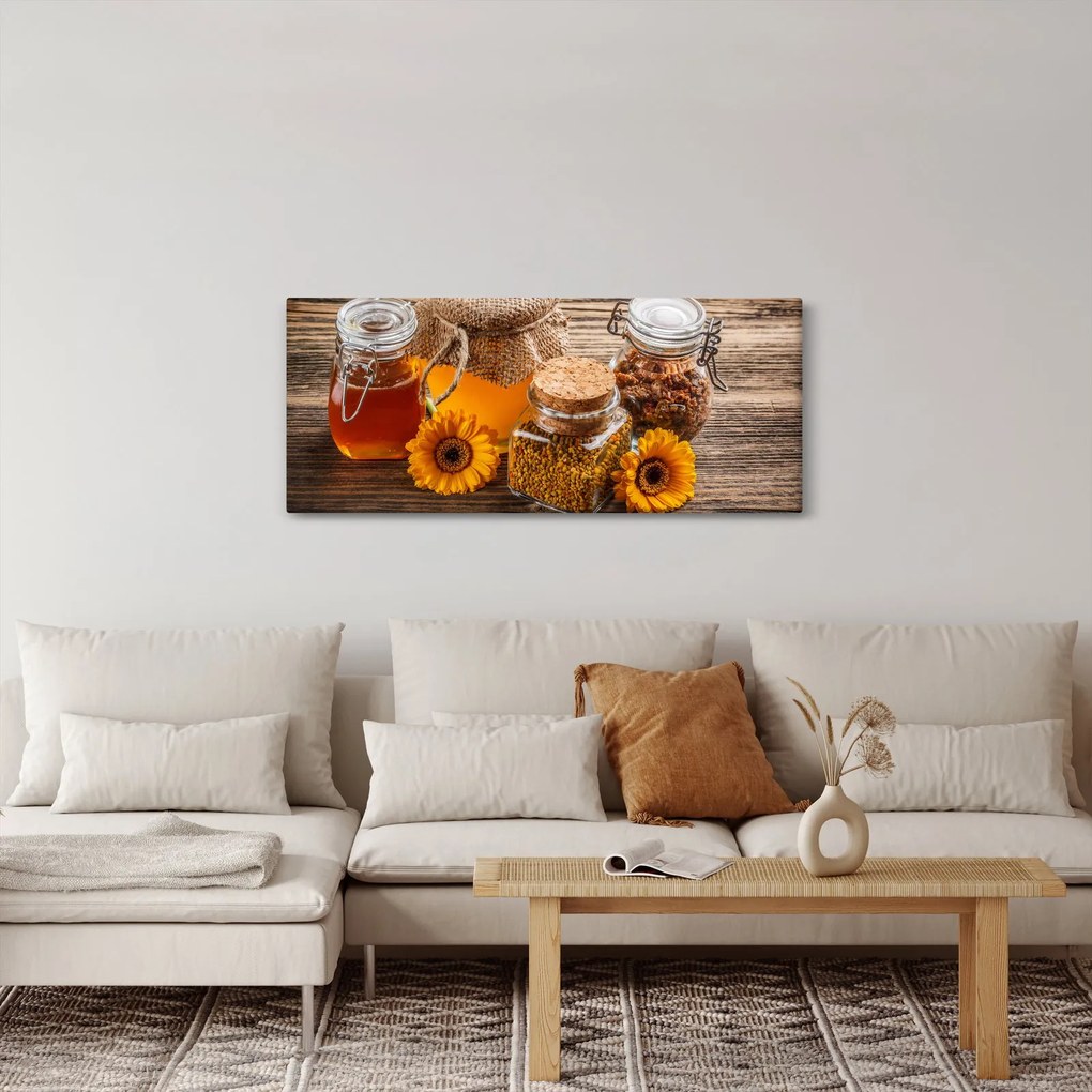 Obraz - Zátišie s medovými pohármi (120x50 cm)