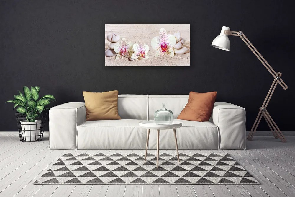 Obraz Canvas Orchidea kamene zen písek 140x70 cm