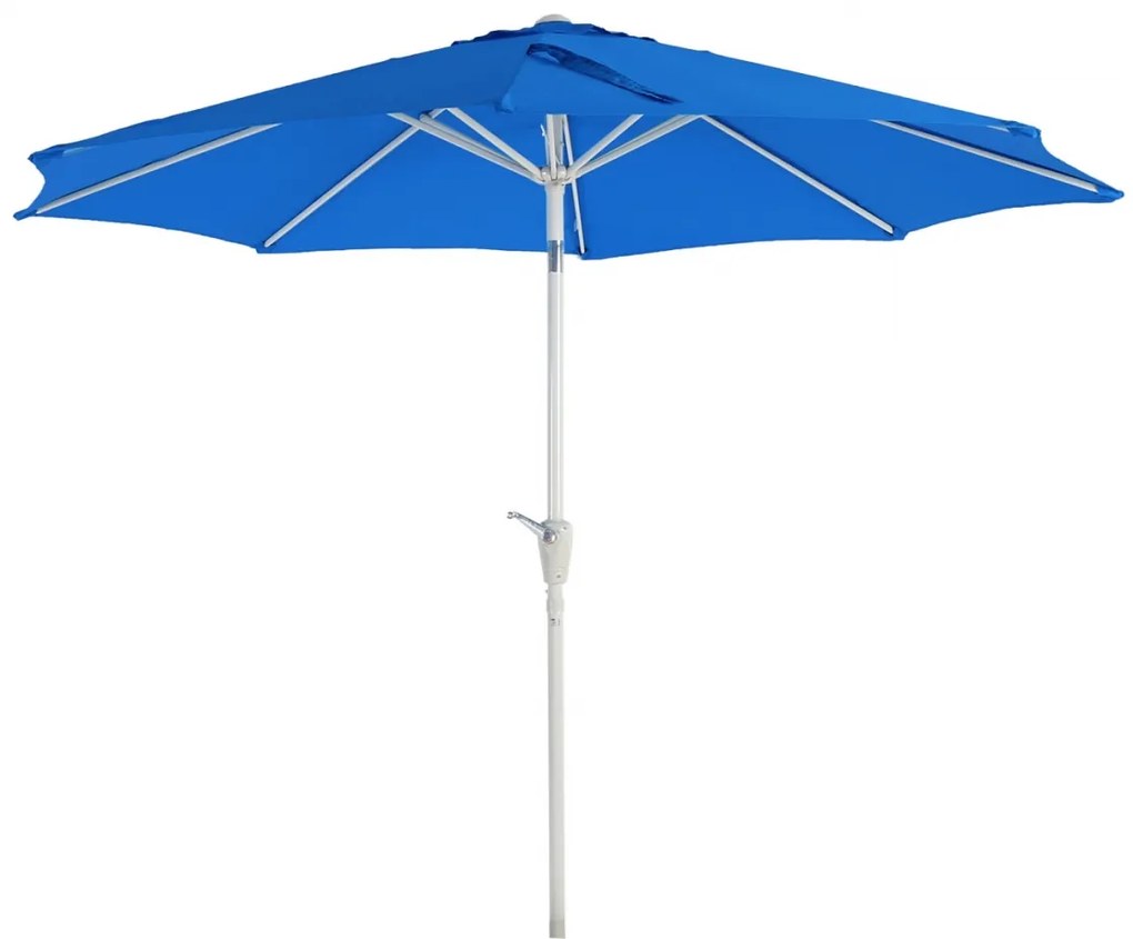 Slnečník N19 Ø 3m sklopný polyester/hliník - modrý