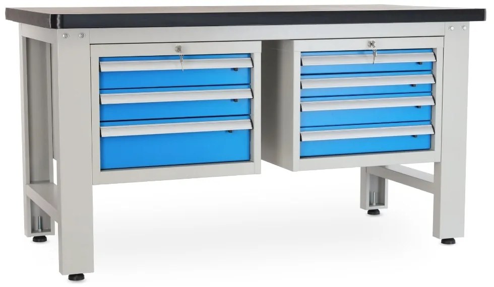 Dielenský stôl Solid MDF-34, 150 cm, 2 závesné boxy, čierna