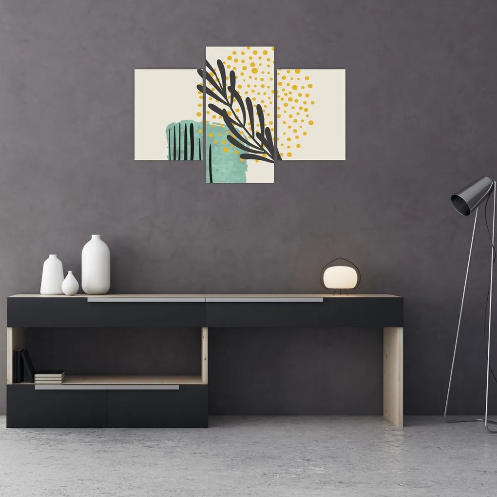 Obraz - Abstraktné listy N⁰3 (90x60 cm)