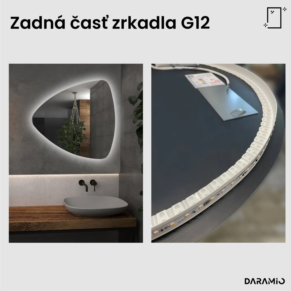 Trojuholníkové zrkadlo s LED osvetlením G12