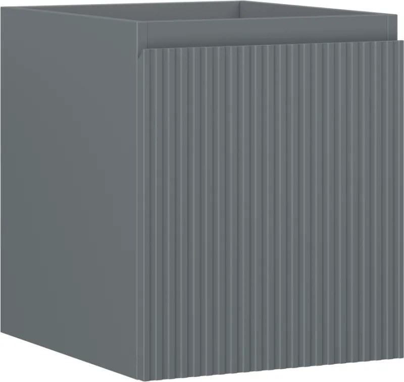 Mexen Rivel, kúpeľňová skrinka 40 cm, 1 zásuvka, drážkovaná, grafitová matná, 91A20-04047-1-BF66
