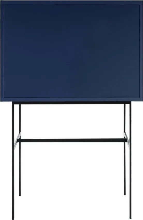 Tmavomodrá vitrína s posuvnými dverami 70x109x40 cm Lekko – noo.ma