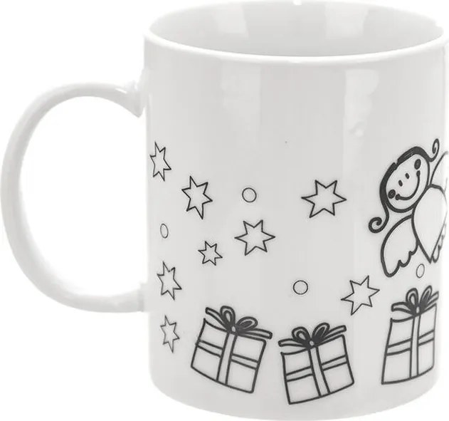 Porcelánový hrnček STROMČEK s farbami a štetcom, 380 ml