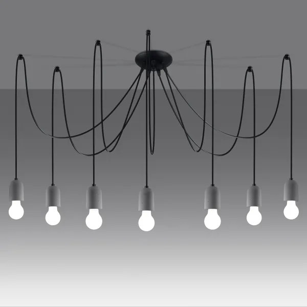 Sollux  SL.1162 - Luster na lanku NESO 7xE27/15W/230V pavúk betón