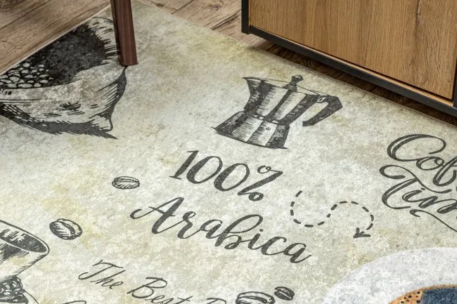 Protišmykový koberec / behúň ANDRE 2835 zelený / hnedý