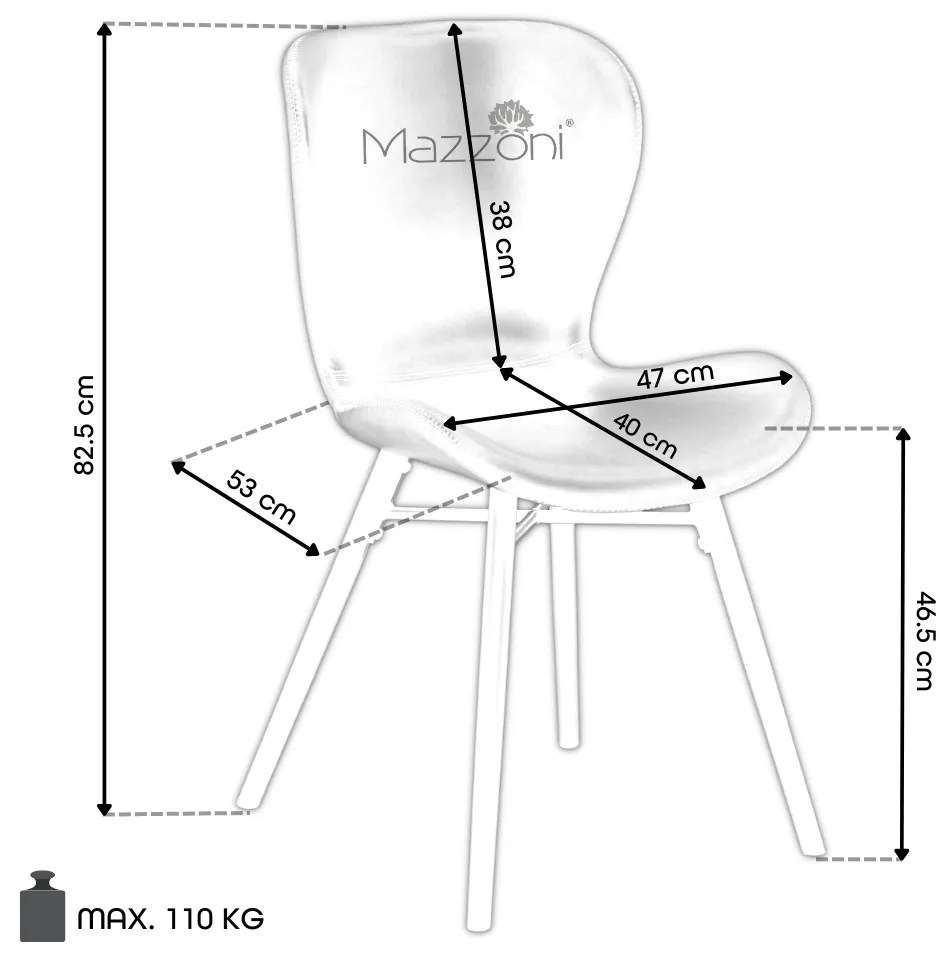 stolička BALTEA čierna koženka / nohy prírodný dub - moderná do obývacej izby / jedálne