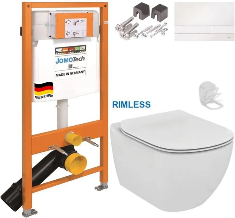 JOMO DUO modul pre závesné WC s bielou doskou + WC Ideal Standard Tesi se sedlem RIMLESS (174-91100900-00 TE2)