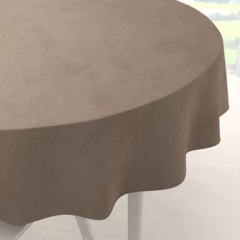 Biante Veľký zamatový okrúhly obrus Velvet Premium SVP-005 Svetlo hnedý Ø 220 cm