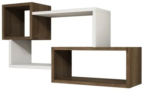 Nástenná polica AFRO 51x90,6 cm biela/hnedá