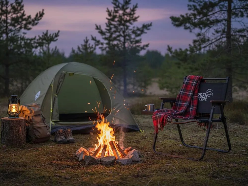 CH Skladacia turistická stolička s bočným stolíkom