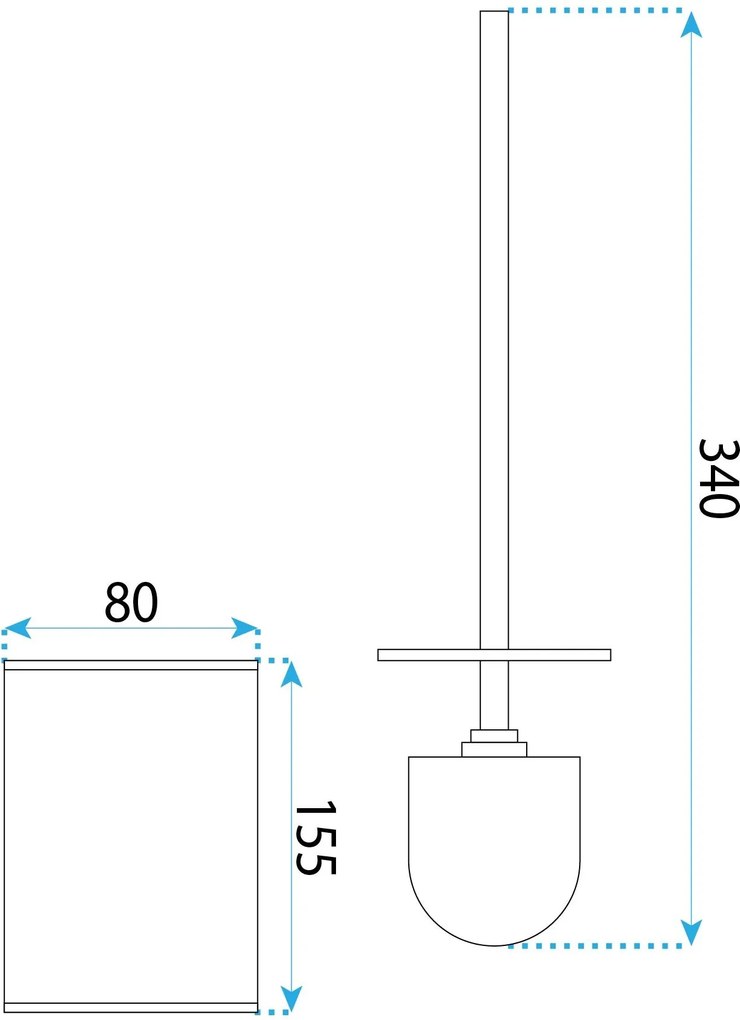 Rea Til, kovový stojan na WC s kefou, čierna matná, REA-88095