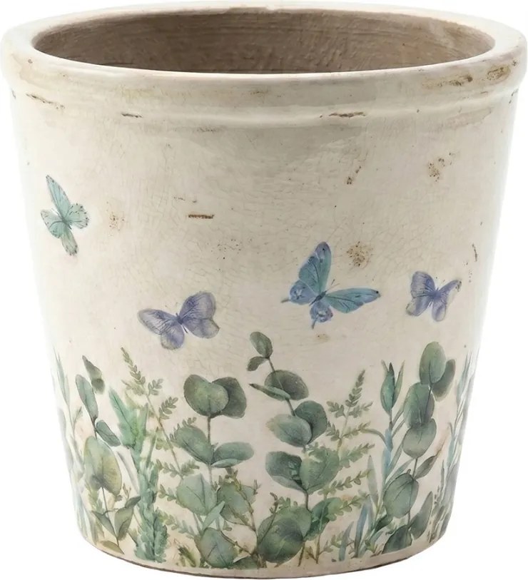 Dekoratívny obal na kvetináč Butterflies Home XL - Ø 21*20 cm