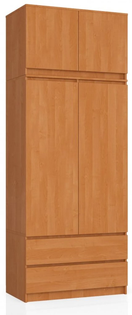 Šatníková skriňa s nadstavbou S90 2 dvierka 2 zásuvky jelša