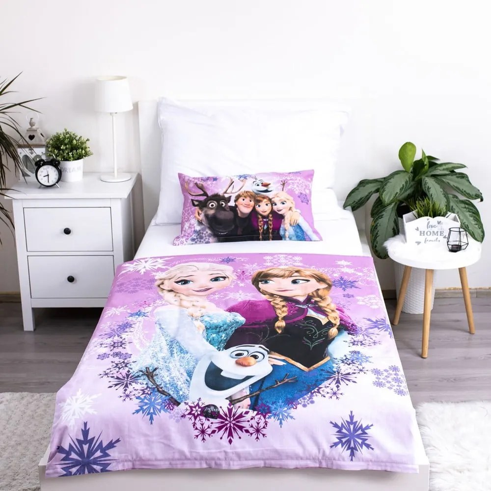 Bavlnené detské obliečky do postieľky 100x135 cm Frozen "Purple" – Jerry Fabrics