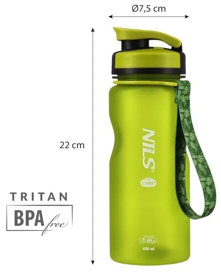 NILS CAMP Tritanová fľaša na pitie 600 ml HMS NC1740 - zelená