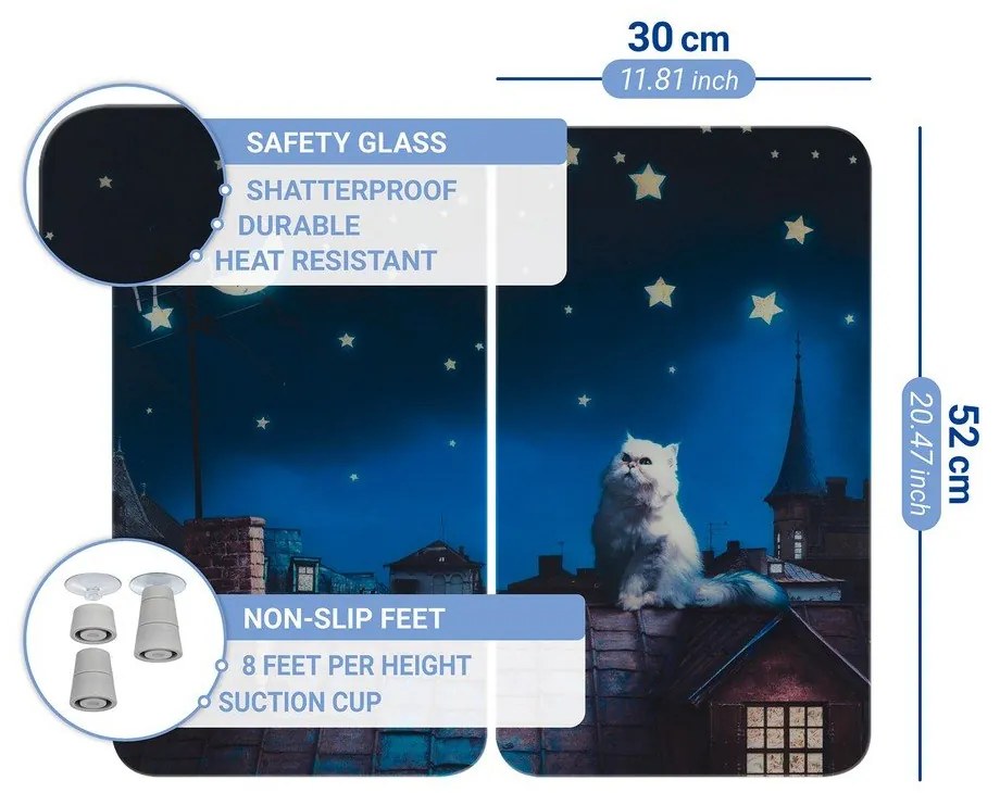 Kryty na sporák v súprave 2 ks z tvrdeného skla 30x52 cm - Maximex