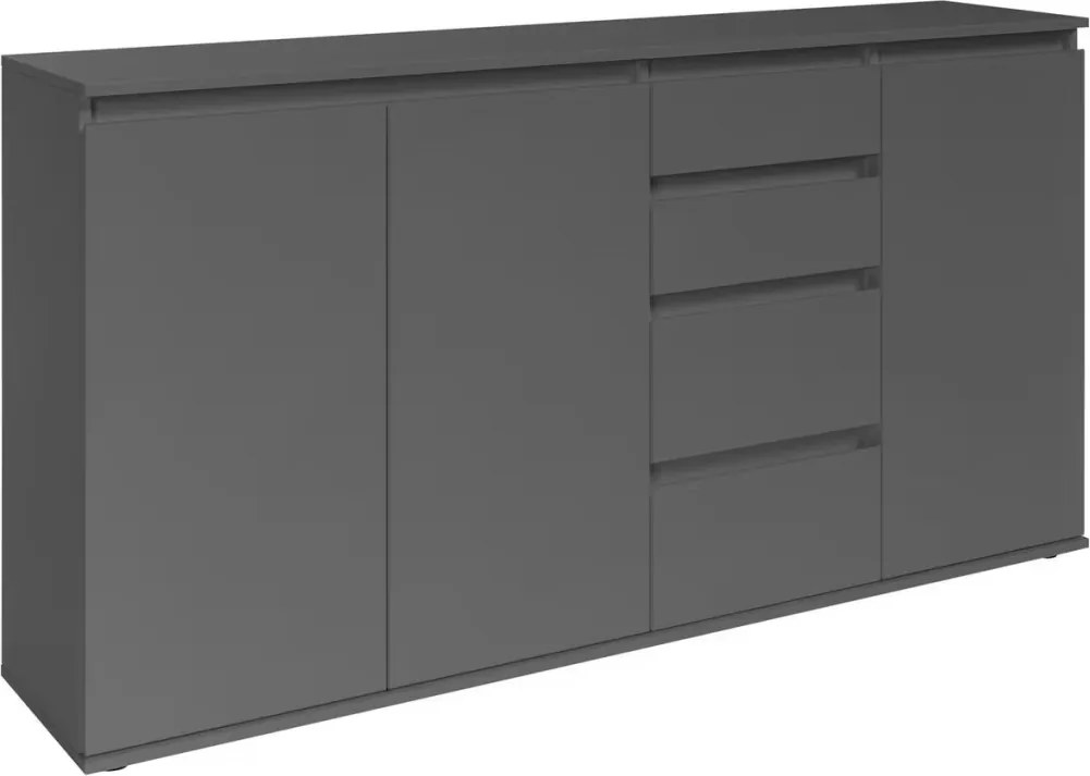 Široká komoda so šuplíkmi Brest, 160 cm, antracitová