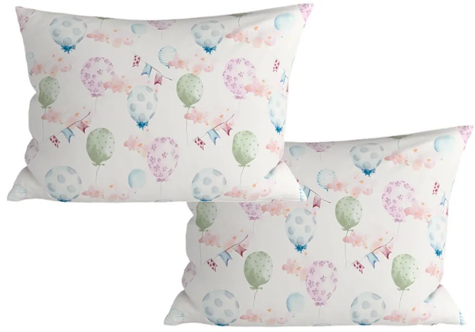 Sada 2 ks dekoračných obliečok na vankúš BALUNEA 40x60 cm, biela