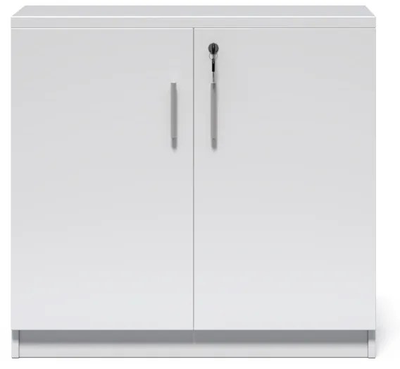 Nízka kancelárska skrinka Houseland Prime Line 02 80 cm biela