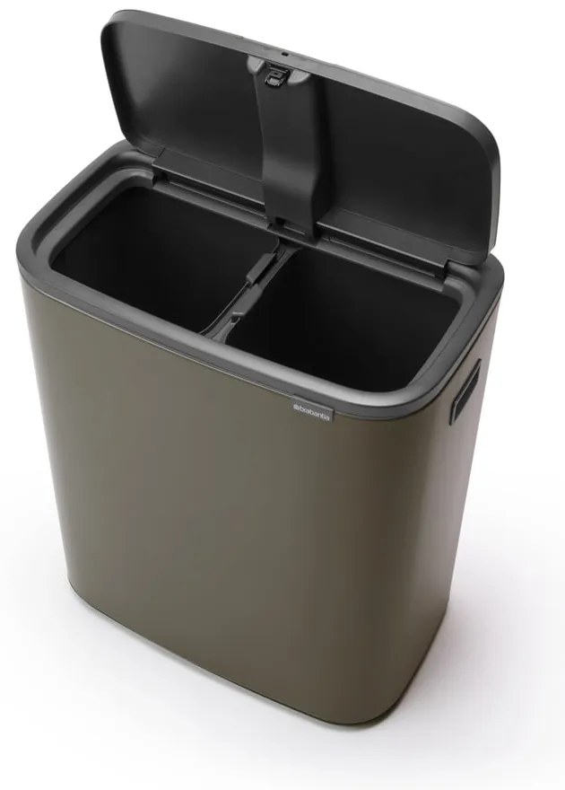 Sivý dotykový oceľový odpadkový kôš na triedený odpad 60 l Bo Touch Bin – Brabantia