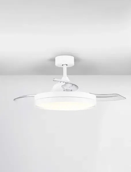 LED biele dizajnové stropné svietidlo Nevma s diaľkovým ovládaním