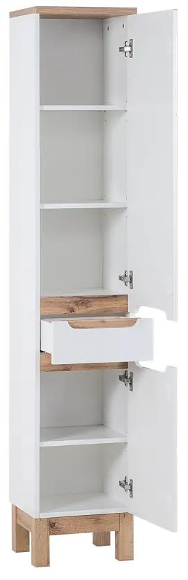 Kúpeľňová skrinka Bali 800 2D 1S biela/dub votan